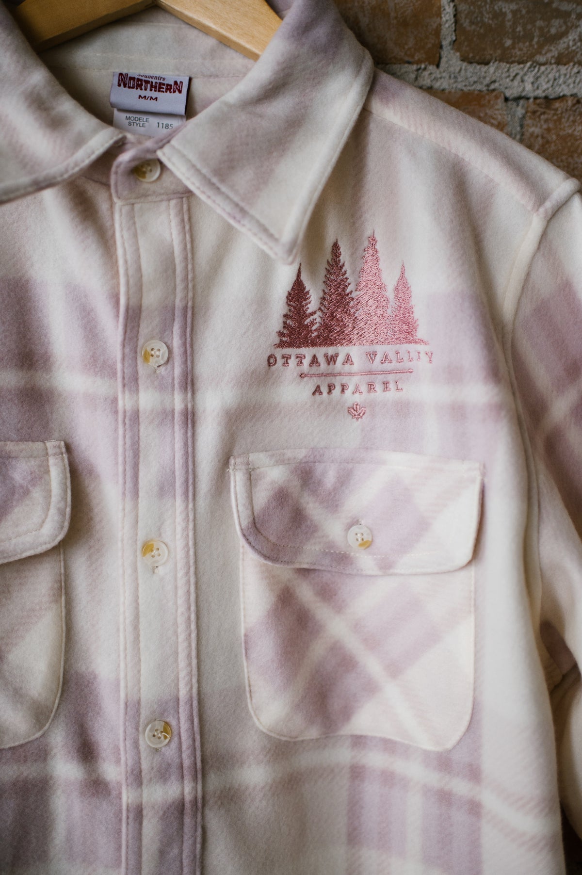 OVA Fleece Lumber Jacket - Cream &amp; Pink