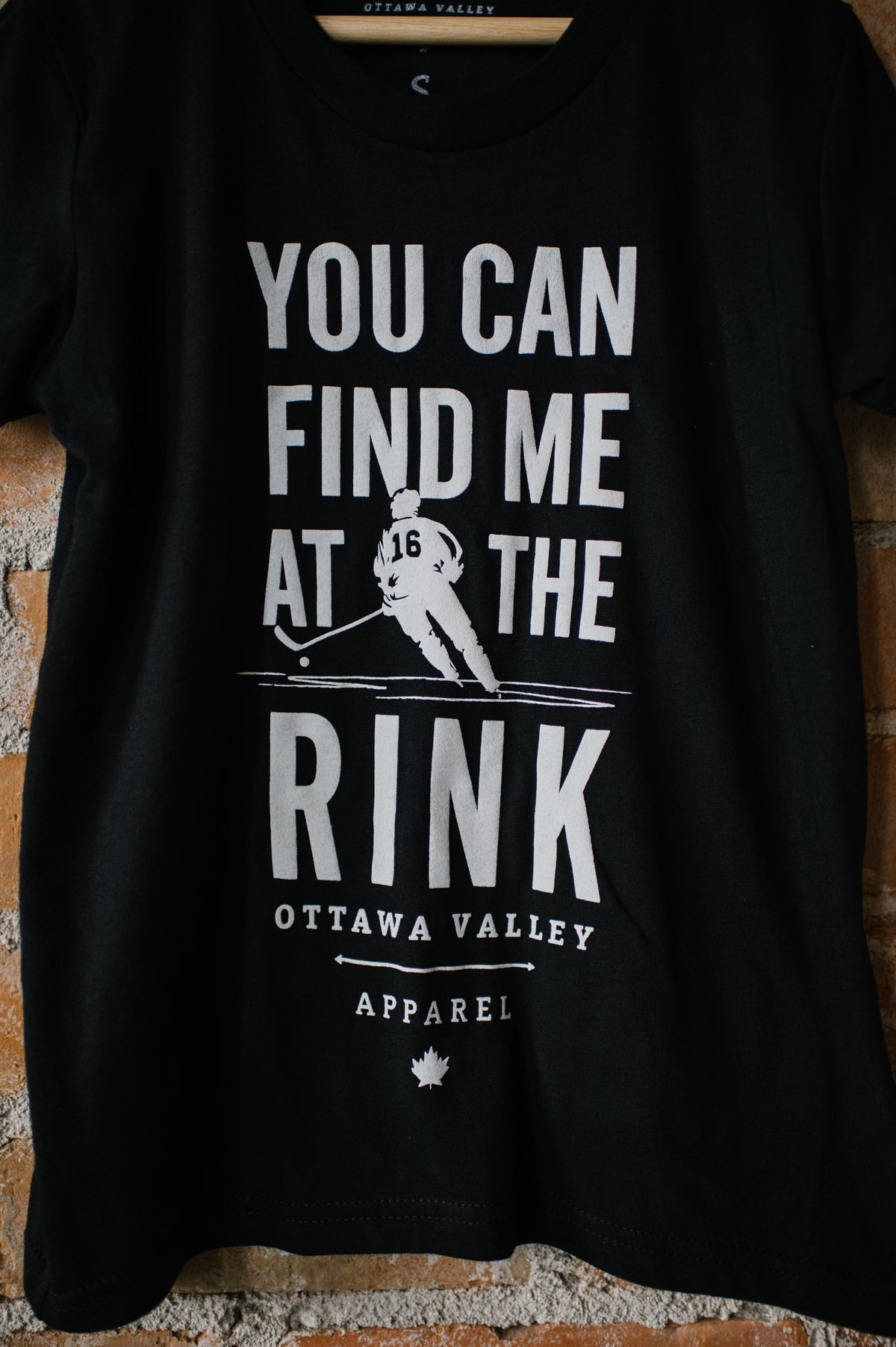 Youth You Can Find Me At The Rink Tee - Black