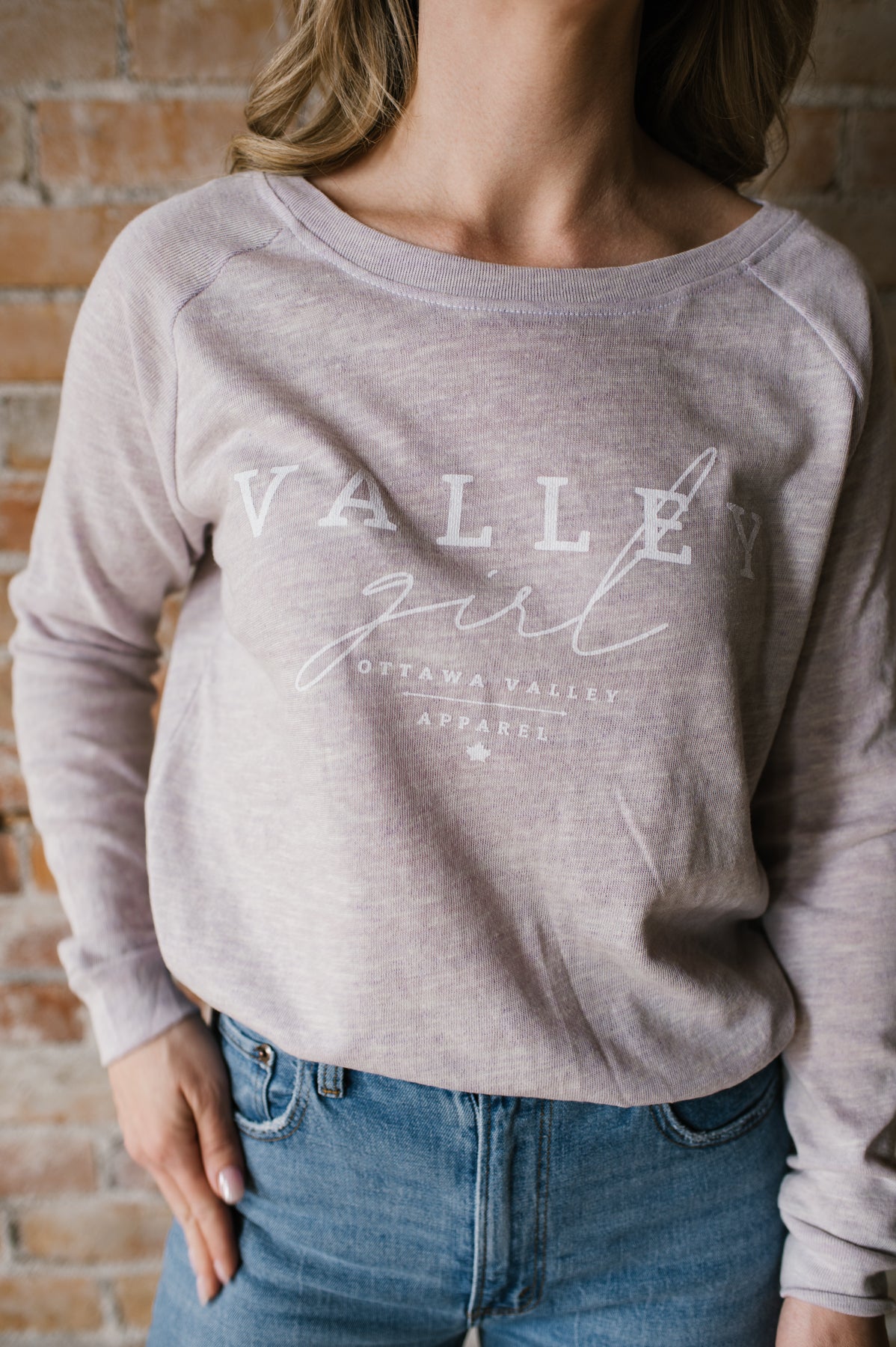 Valley Girl Women's Lightweight Crew Sweater Lilac Ottawa Valley Apparel