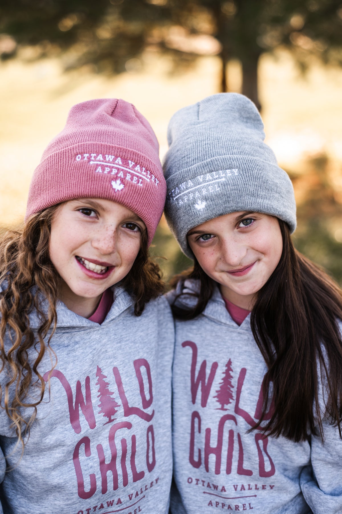 Youth Wild Child Hoodie - Grey/Pink