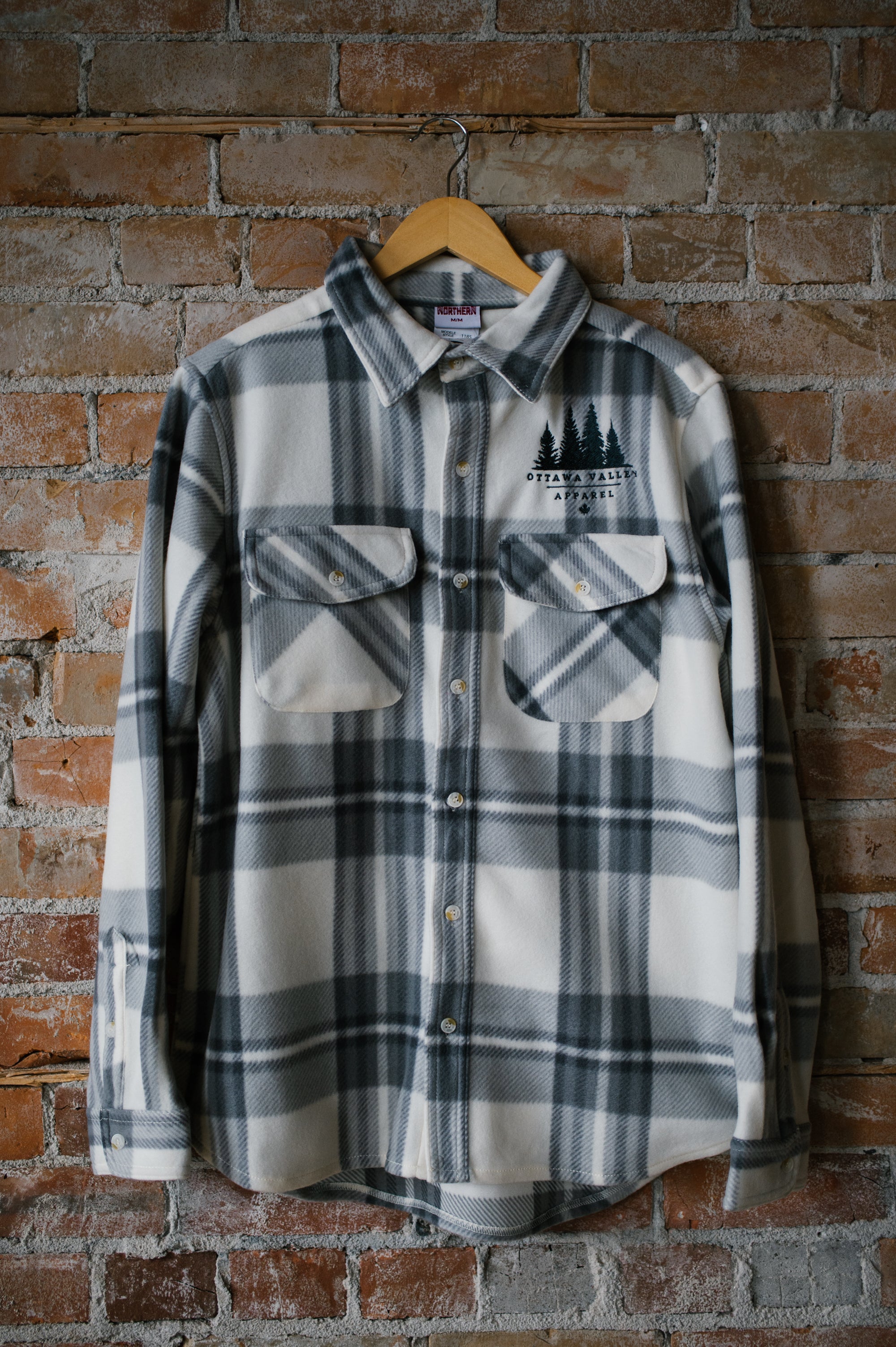 OVA Fleece Lumber Jacket - Cream & Grey