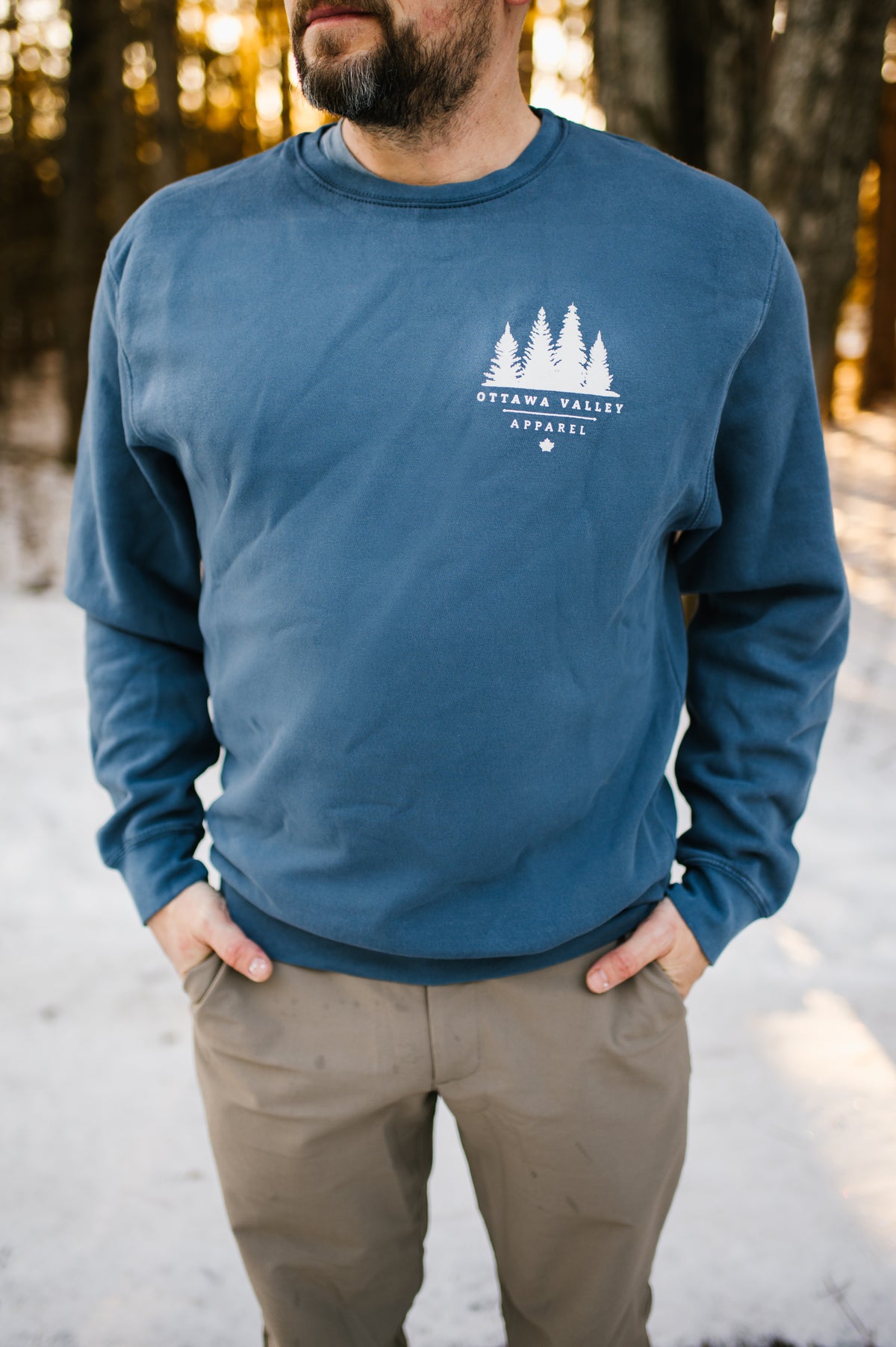 White Tree Logo Crewneck - Blue