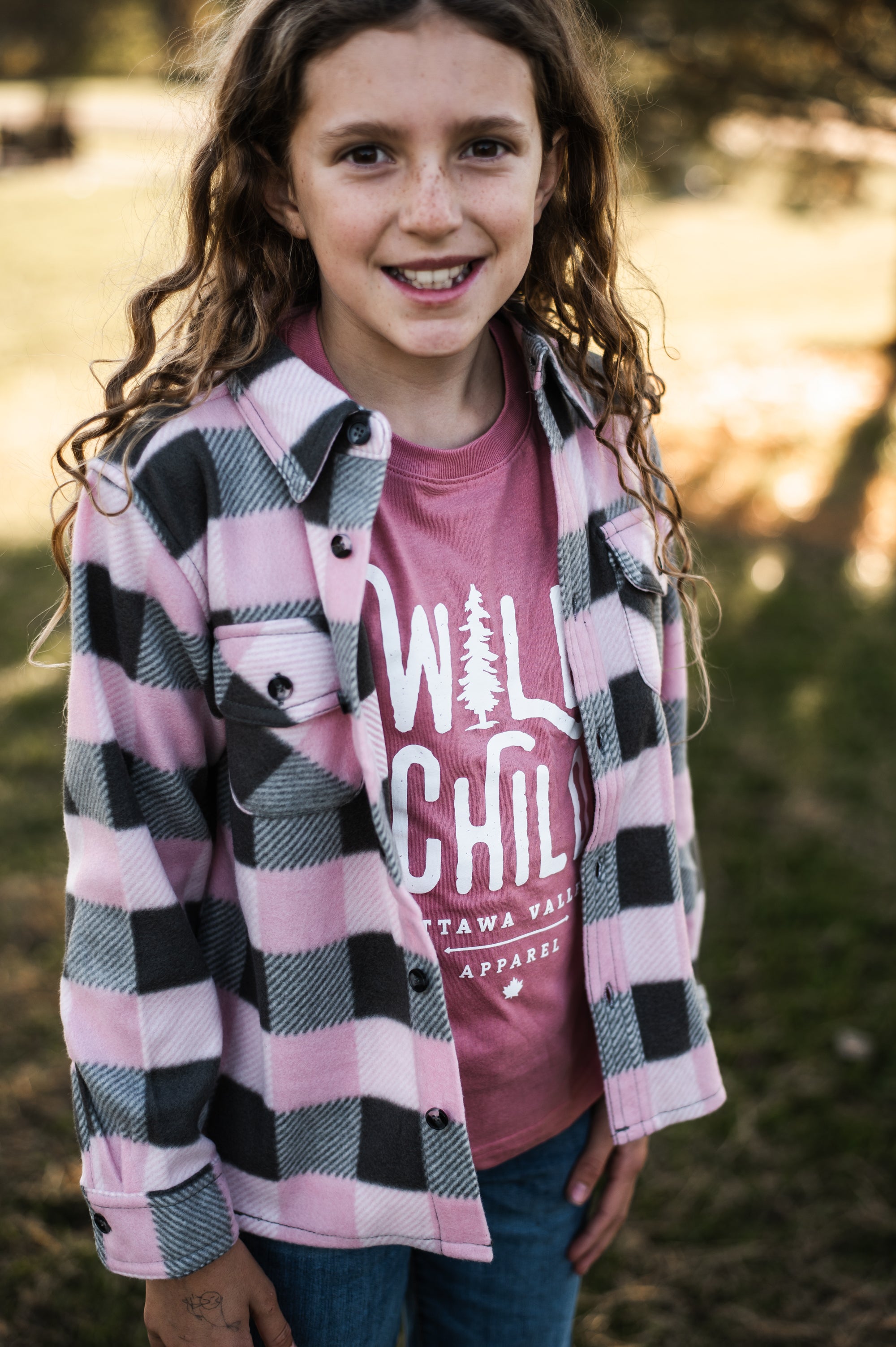 Children's Valley Proud Lumber Jacket - Pink & Grey