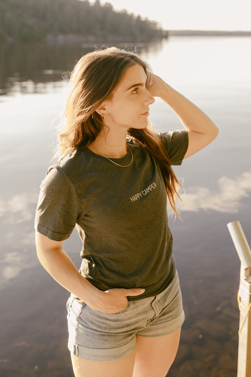 Happy Camper Simple Tee - Green