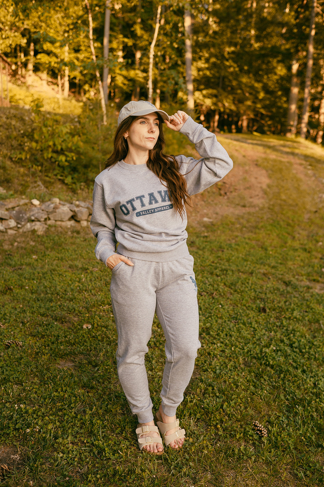 OVA Varsity Crewneck Sweatshirt - Grey &amp; Navy