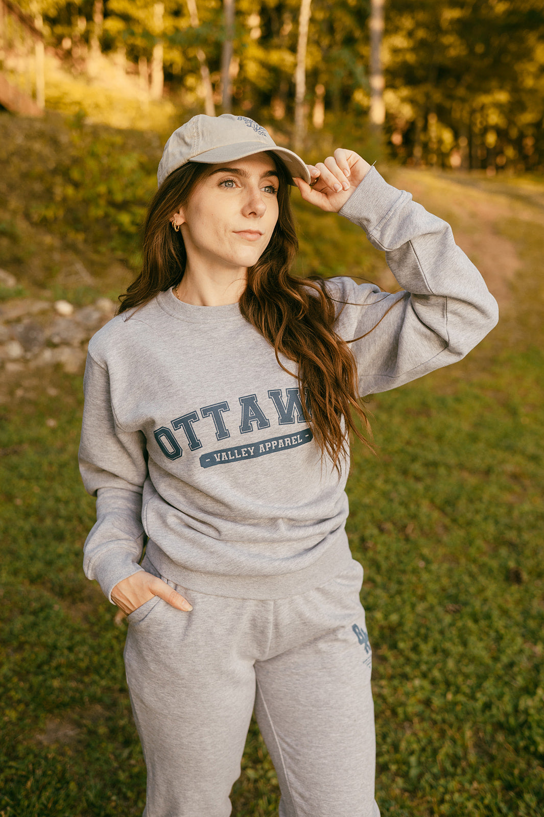 OVA Varsity Crewneck Sweatshirt - Grey &amp; Navy