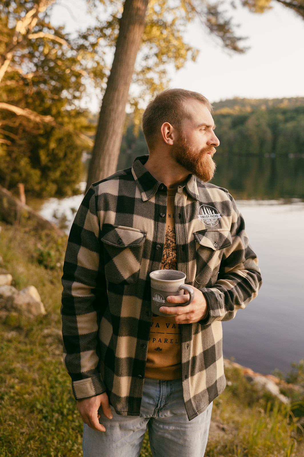 Valley Proud Fleece Lumber Jacket - Tan &amp; Black