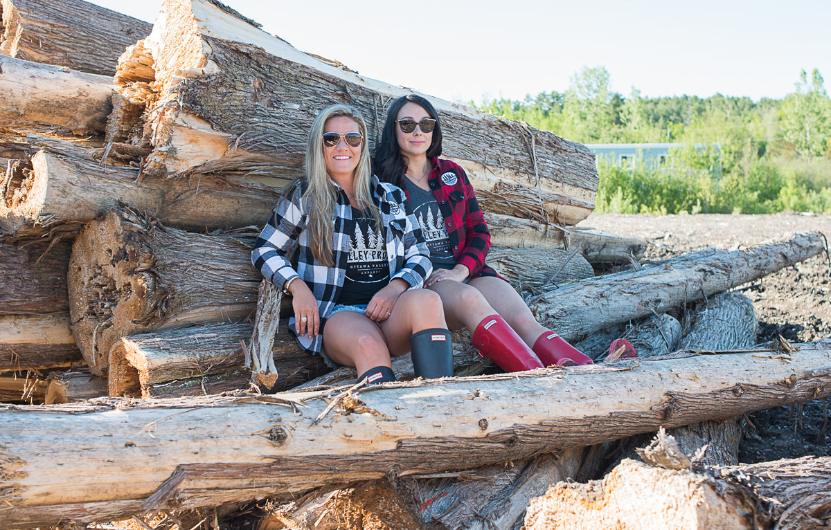 Valley Proud Women’s Flannel Shirt - White &amp; Black