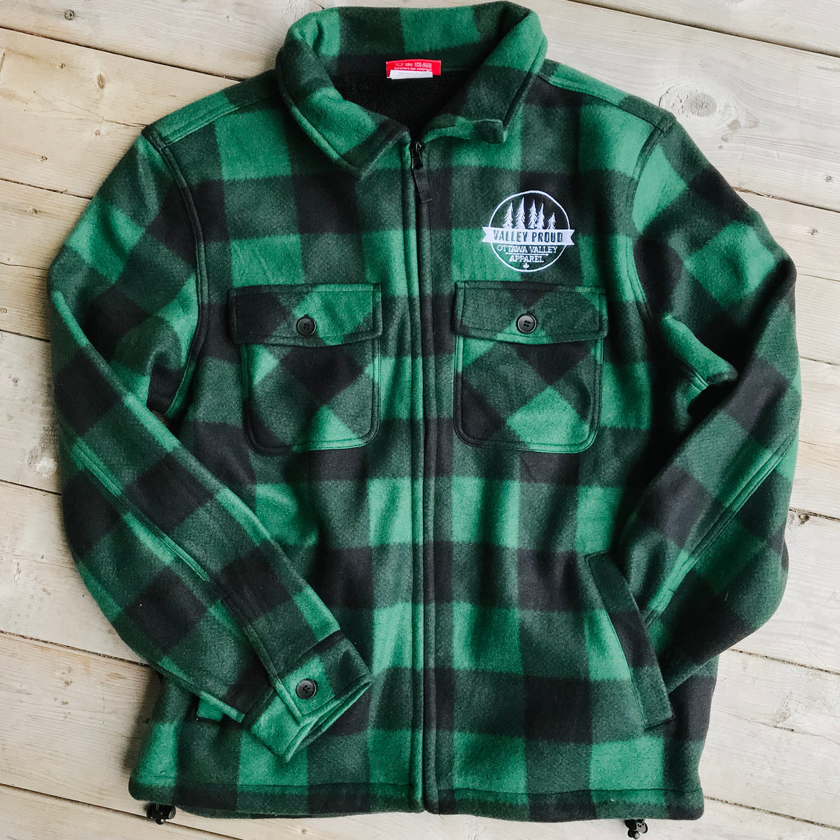 Sherpa Lined Lumberjacket - Forest Green &amp; Black
