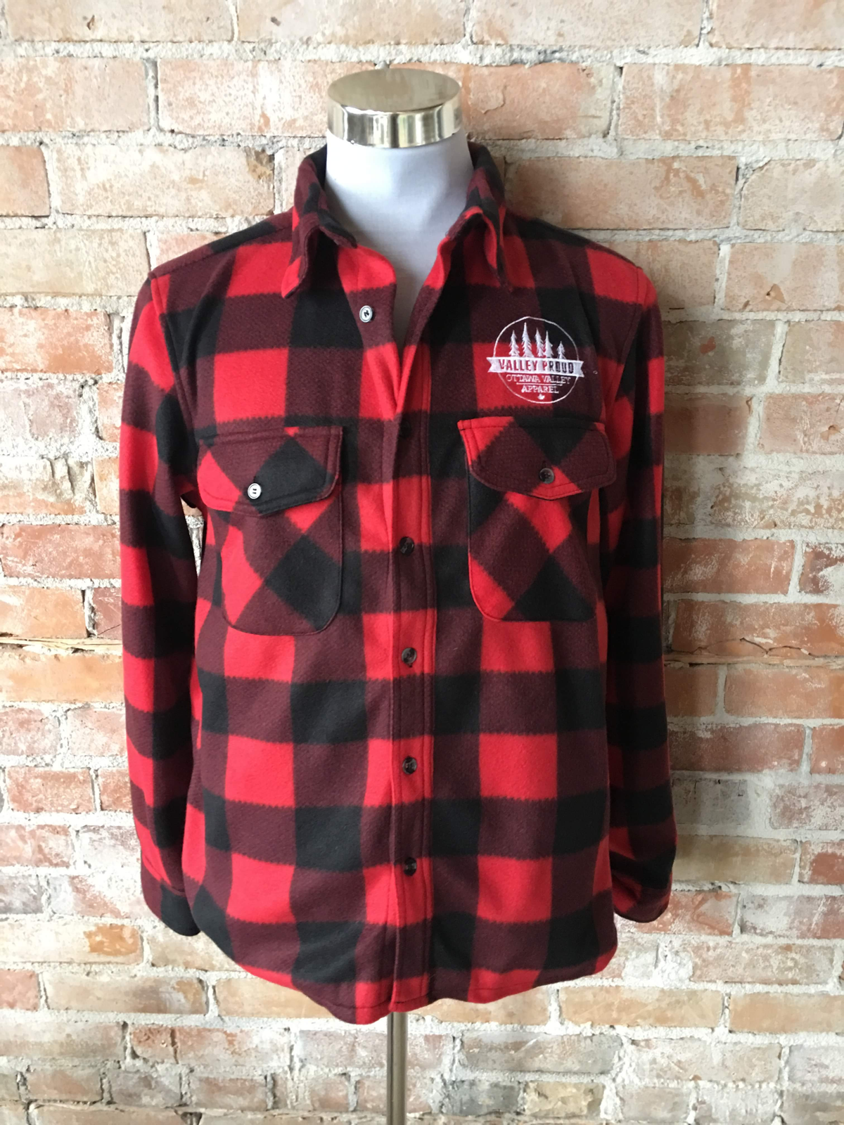 Valley Proud Fleece Lumber Jacket - Red &amp; Black