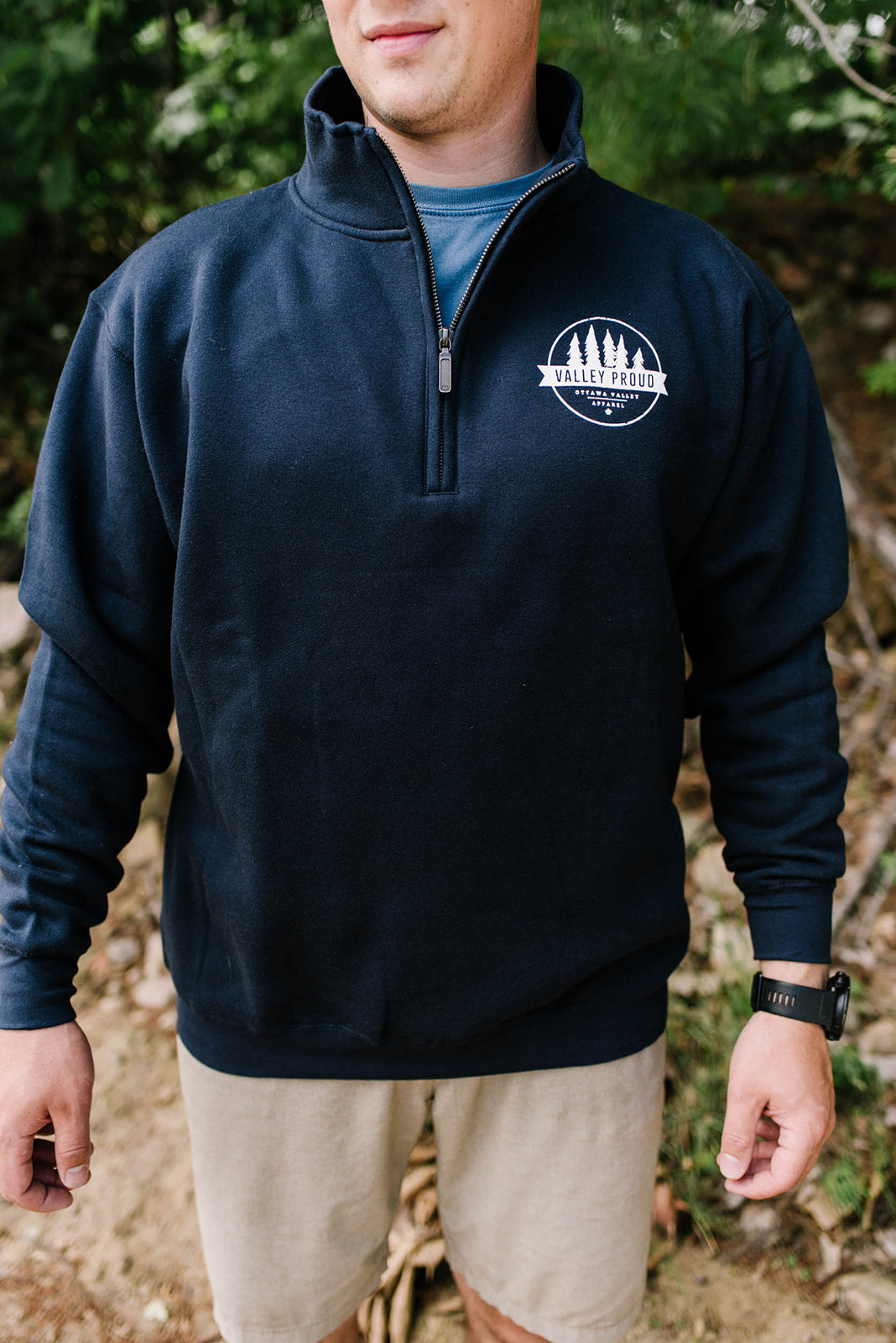 Valley Proud 1/4 Zip - Navy &amp; White
