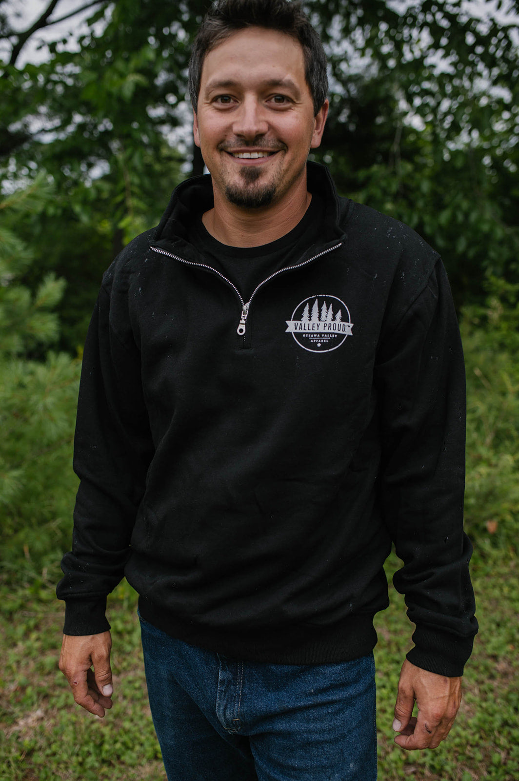 Valley Proud 1/4 Zip - Black & White