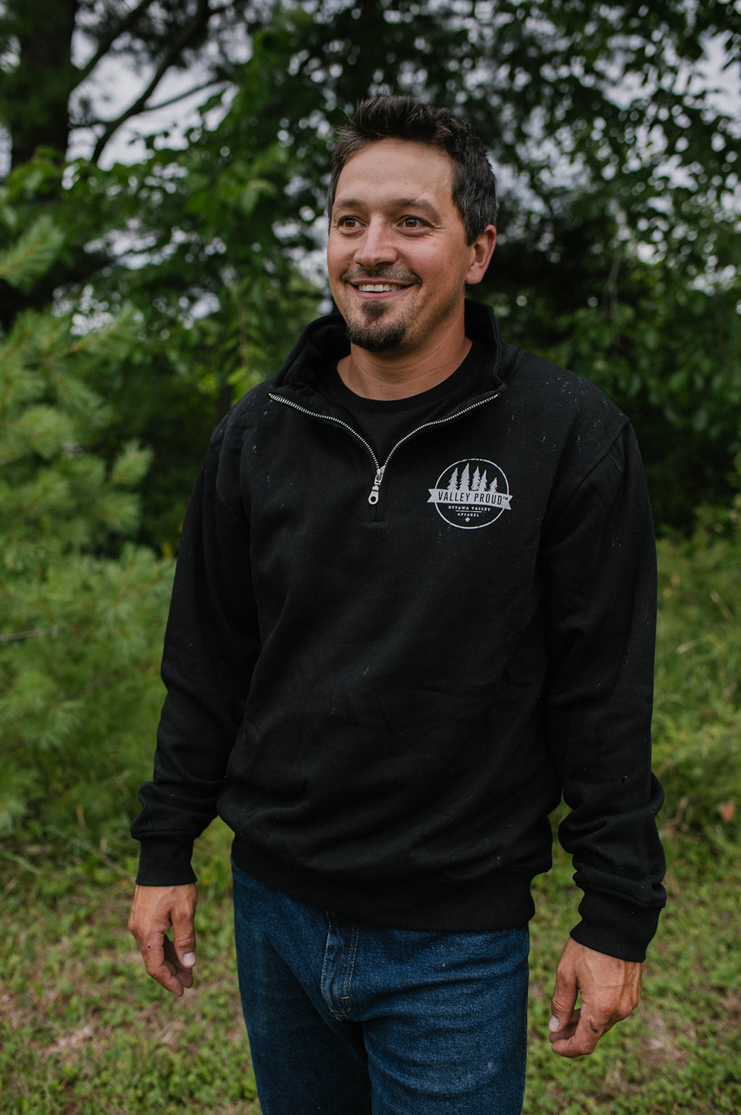 Valley Proud 1/4 Zip - Black &amp; White