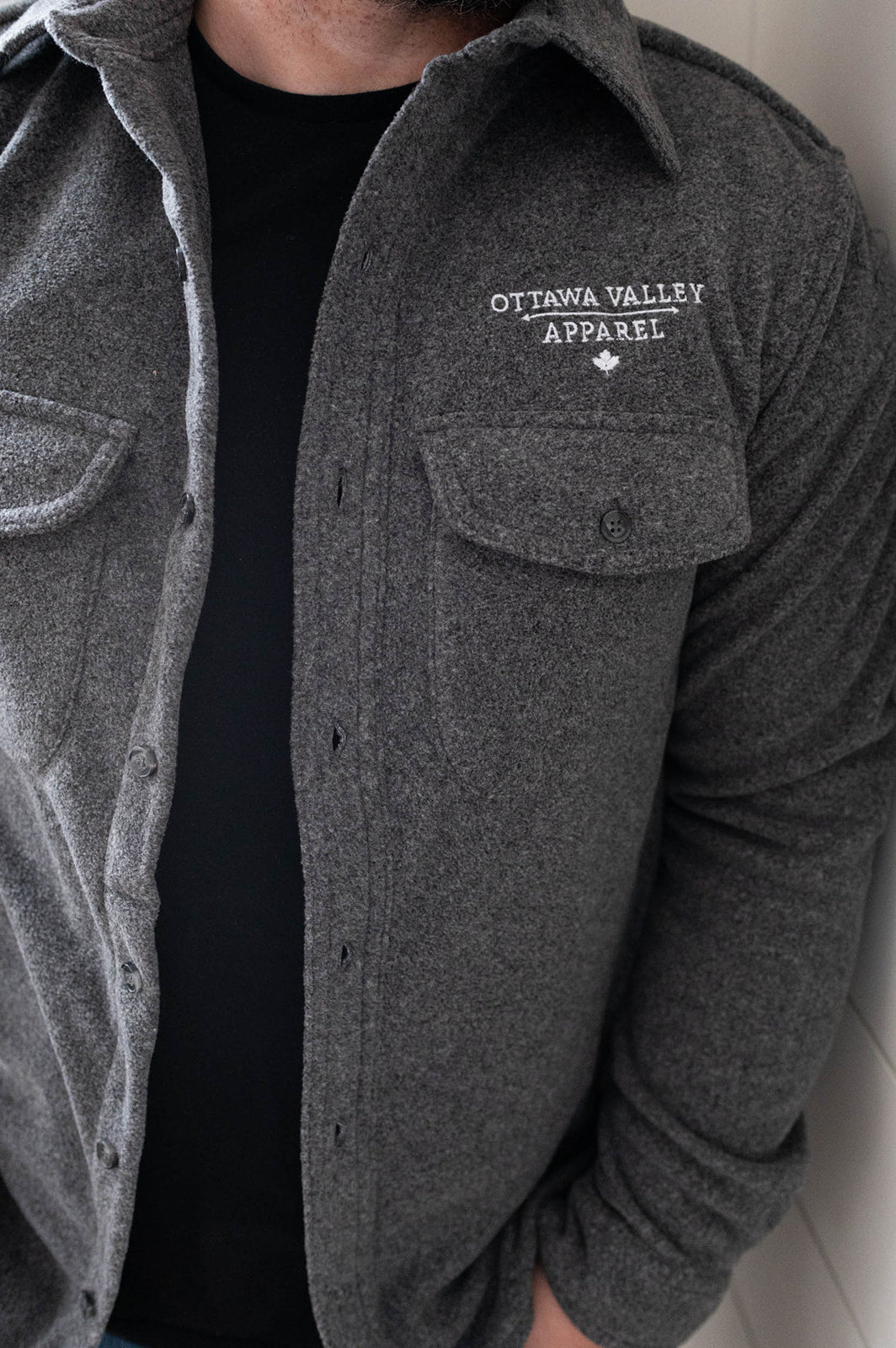 OVA Men&#39;s Solid Lumberjacket - Charcoal Grey