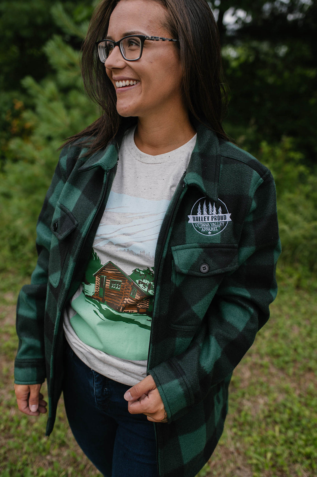 Sherpa Lined Lumberjacket - Forest Green &amp; Black