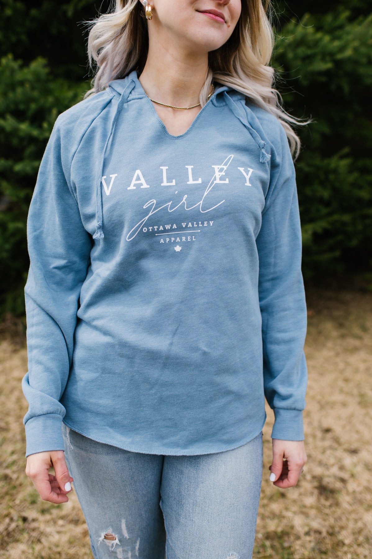 Valley Girl Women's Luxe Hoodie Misty Blue Ottawa Valley Apparel
