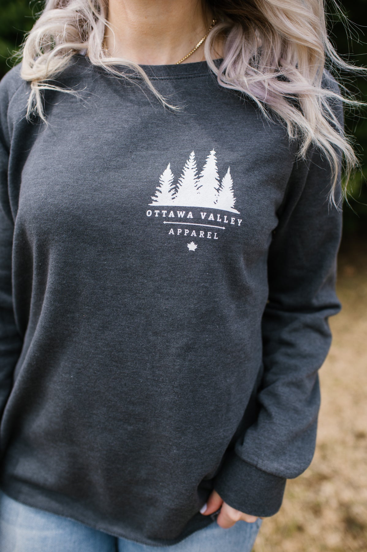 OVA Women's Luxe Crew - Shadow Grey - Ottawa Valley Apparel