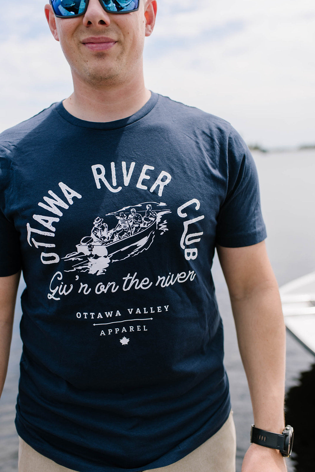 Ottawa River Club Tee - Navy &amp; White