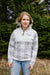 Ottawa Valley Apparel Plaid 1/4 Zip Pullover - Oxford Grey & White