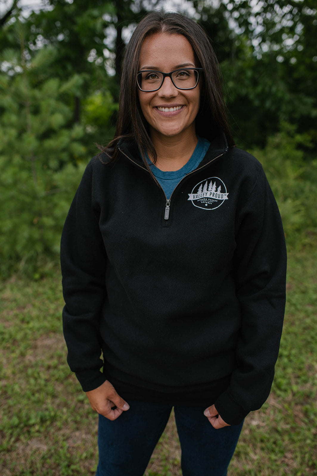 Valley Proud 1/4 Zip - Black &amp; White