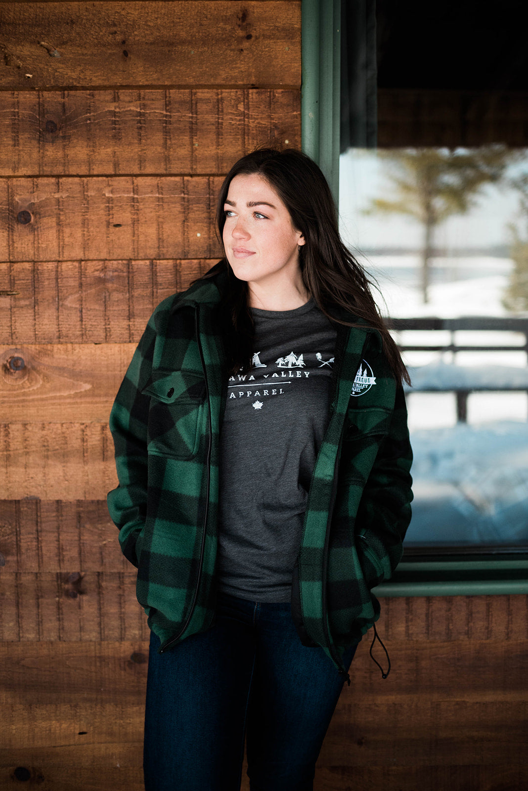 Sherpa Lined Lumberjacket - Forest Green &amp; Black