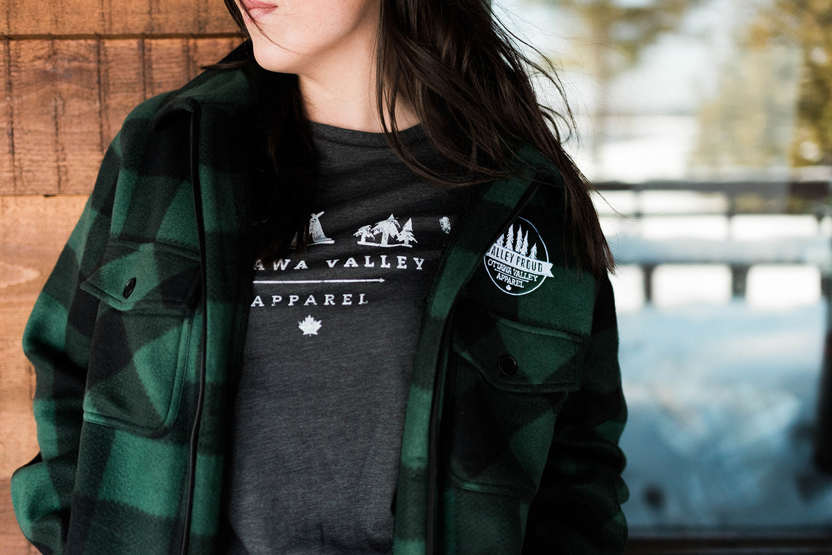 Sherpa Lined Lumberjacket - Forest Green &amp; Black