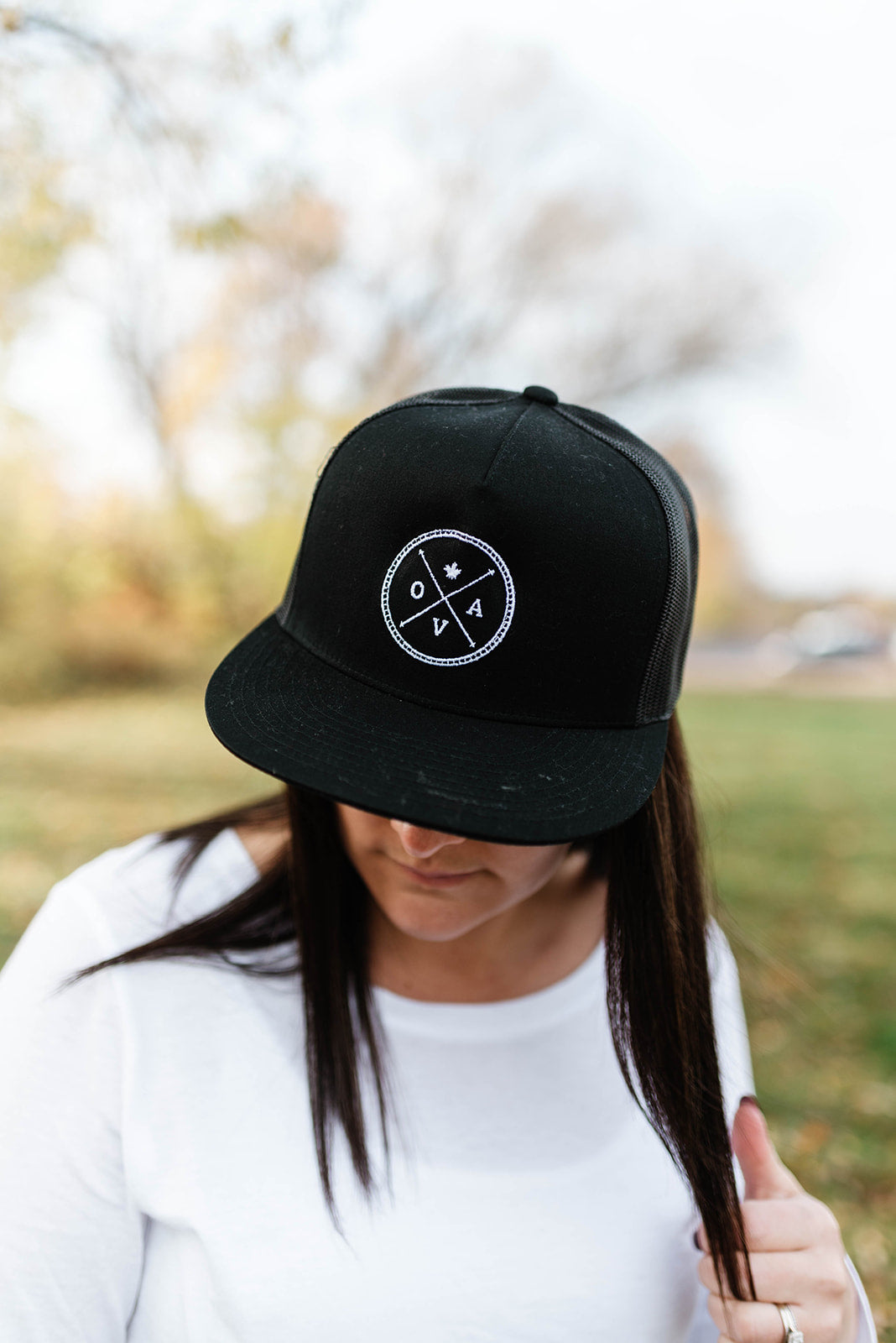 OVA Logo Mesh Back Hat - Black - Ottawa Valley Apparel