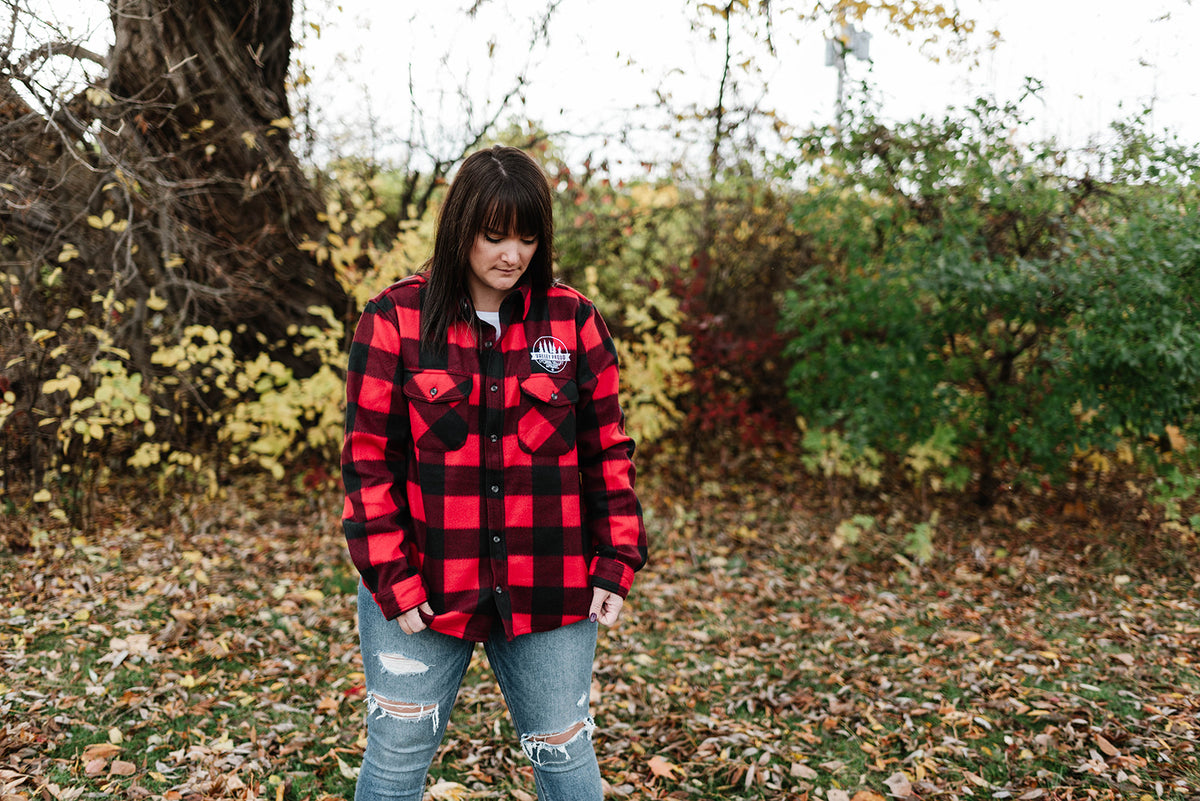 Valley Proud Fleece Lumber Jacket - Red &amp; Black