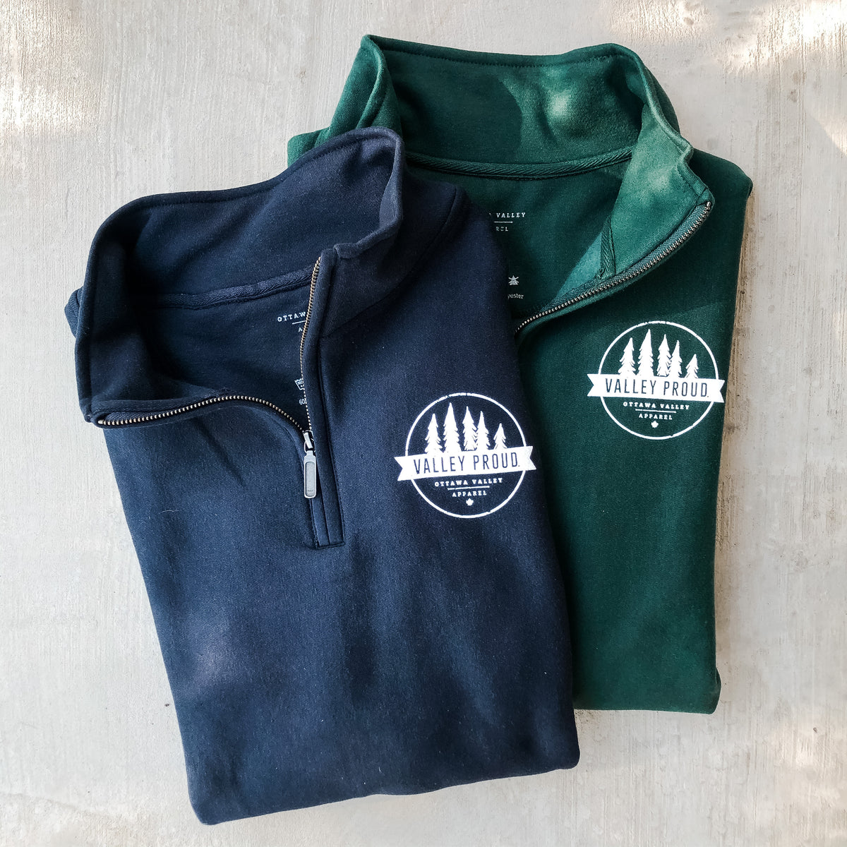 Valley Proud 1/4 Zip - Navy &amp; White