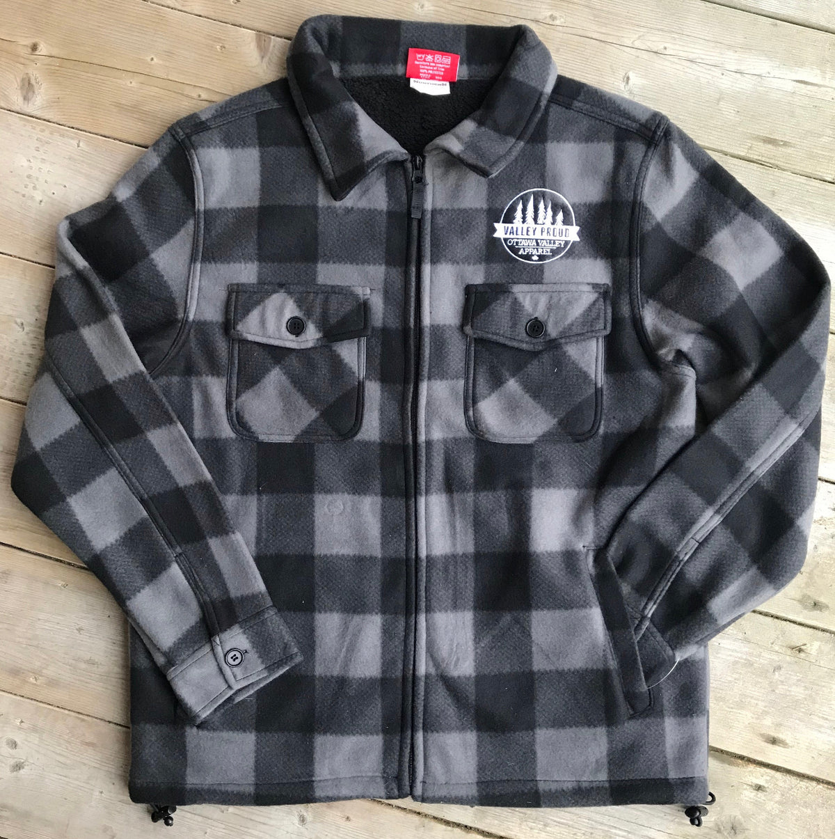 Sherpa Lined Lumberjacket - Grey &amp; Black