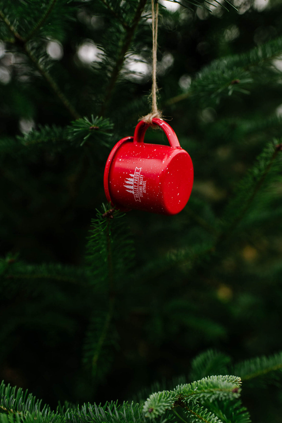 Valley Proud Mini Mug Tree Ornament - Red