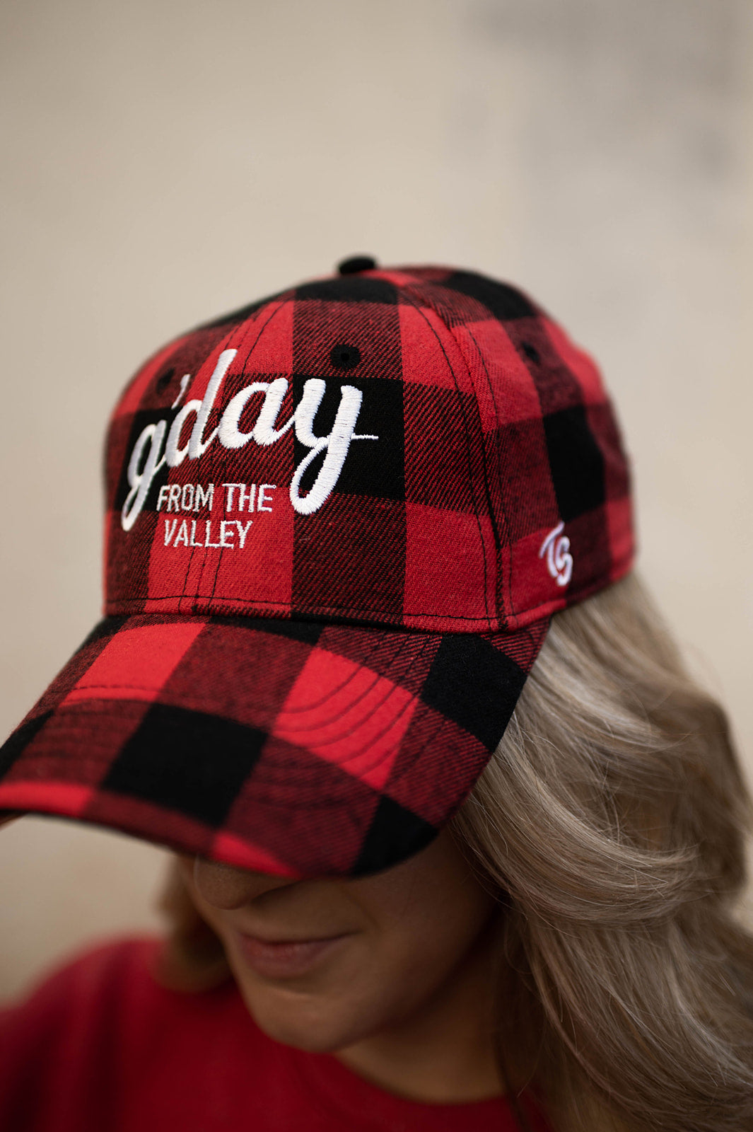 G&#39;Day Plaid Ball Cap - Red &amp; Black